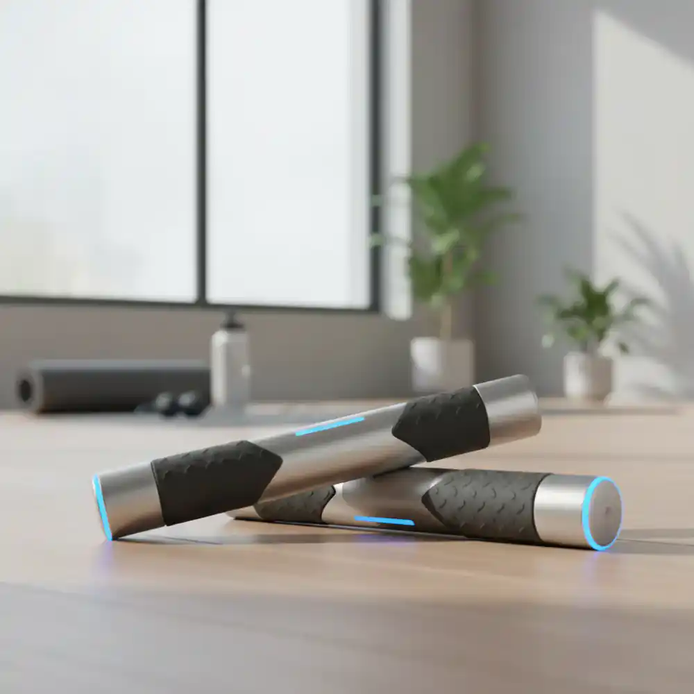 Weighted jump rope handles with textured grip